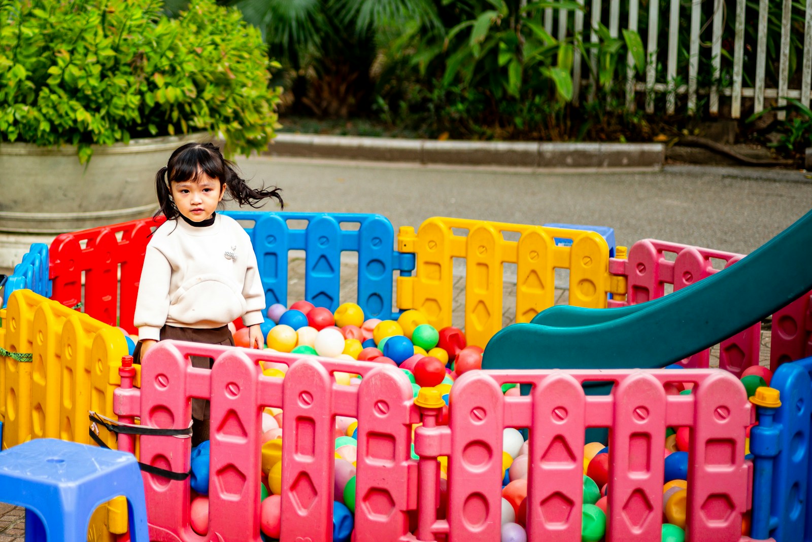 Colourful ball pit for children's play